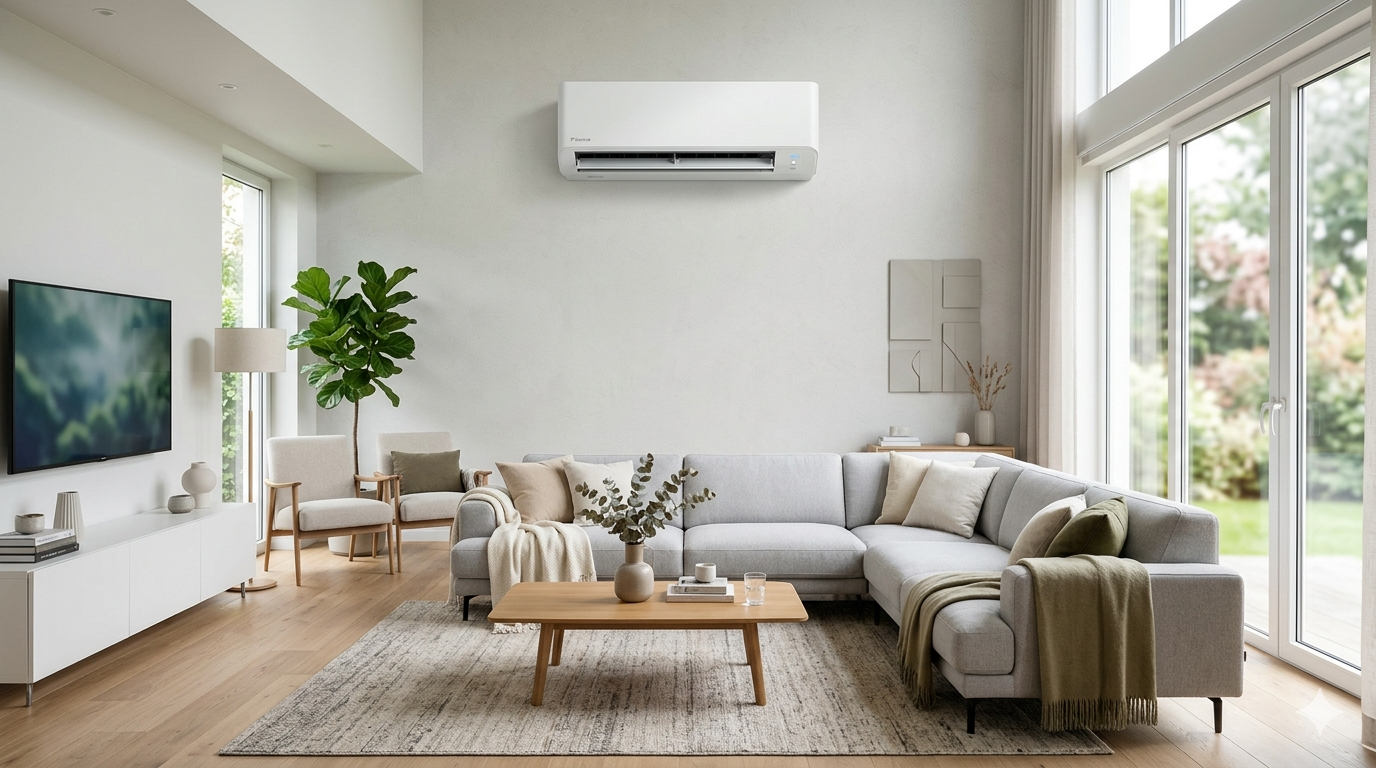 Installation climatisation r&eacute;versible monosplit dans salon