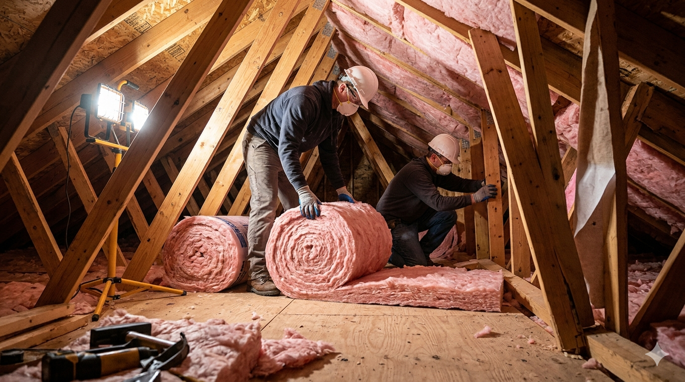 Isolation des combles perdus par soufflage - artisan RGE
